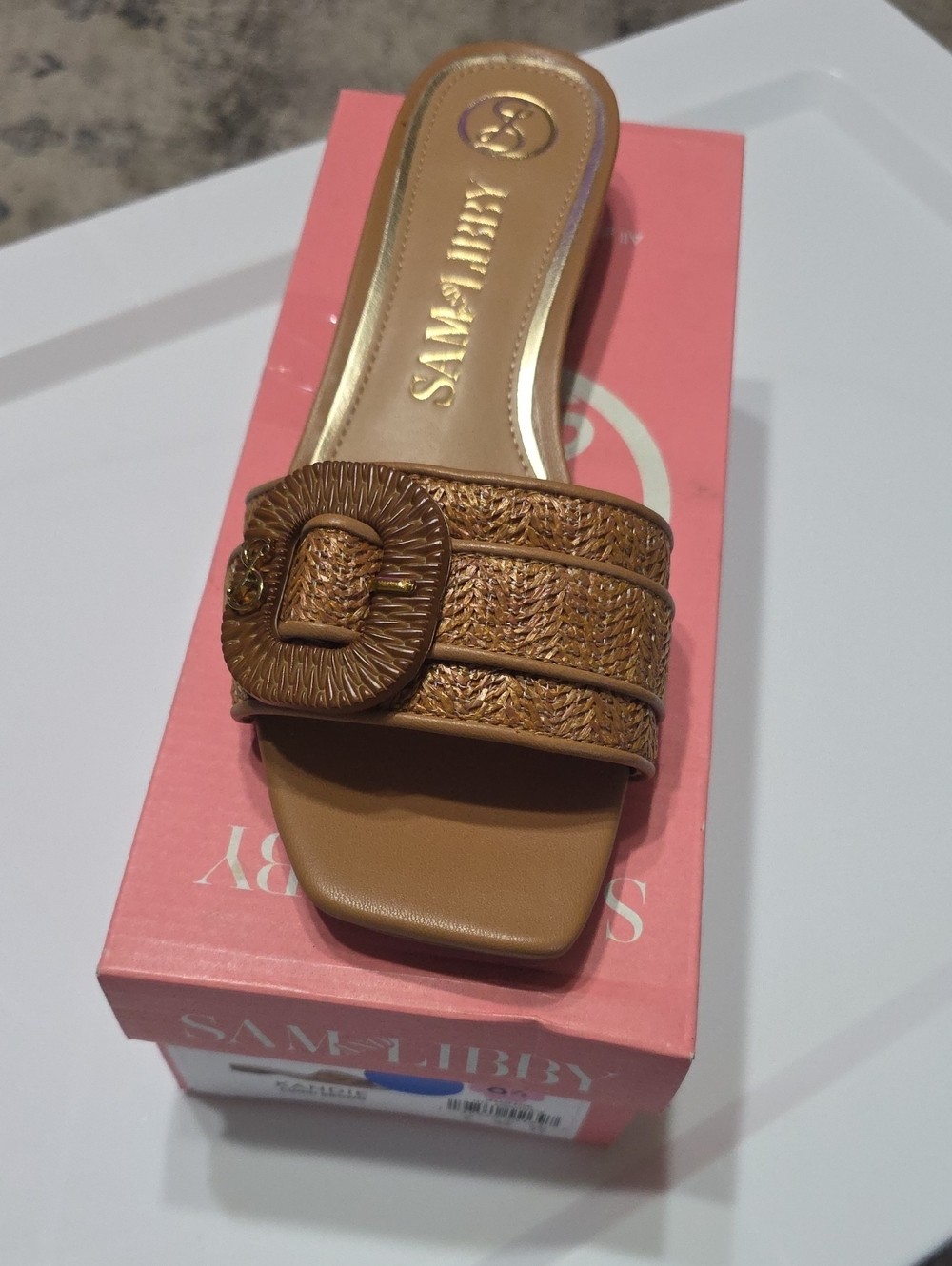 Andie Brown Woven Buckle Slide